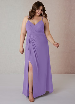 Azazie Emerald Final Sale Tahiti A-Line Ruffled Chiffon Dress image7