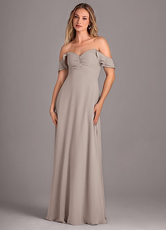 Azazie Kaylyn Bridesmaid Dresses Frost A-Line Ruched Chiffon Dress image6