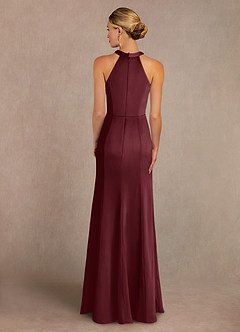 Azazie Tyra vestidos de madre de la novia Vestido de Cabernet de Satén Elástico de Sirena con Encaje image3