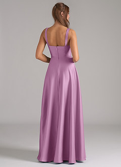 Azazie Shaude Bridesmaid Dresses Wisteria A-Line Pleated Stretch Satin Dress image6