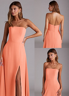 Azazie Wren Bridesmaid Dresses Sunset A-Line Side Slit Chiffon Convertible Dress image9