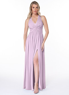 Azazie Jaclyn 신부 들러리 드레스 A라인 쉬폰 플로어 길이 드레스 image1