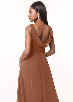 Azazie Karina Bridesmaid Dresses Bronzer A-Line Pleated Chiffon Dress image4