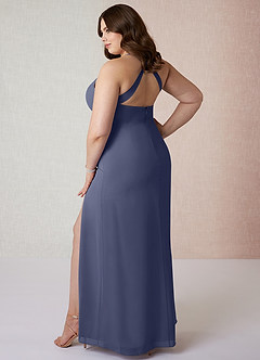 Azazie Manila Bridesmaid Dresses Stormy Sheath V-Neck Chiffon Dress image10
