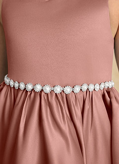 Azazie Julietta Robe Demoiselle D'honneur Fillette Robe Princesse en Tulle Convertible Rose De Cèdre image10