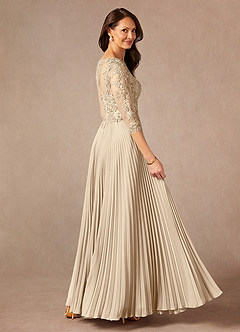 Azazie Corinne Kleider für die Brautmutter A-Linie Pailletten Chiffon Kleid Champagner image2