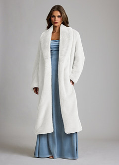 front Maxi Faux Fur Full-Length Coat