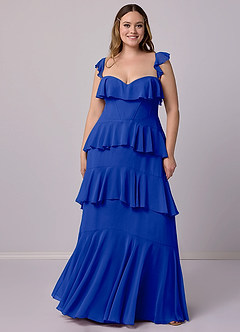 Barbie ♥ Azazie Bridesmaid Dresses Royal Blue A-Line Sweetheart Neckline Chiffon Dress image8