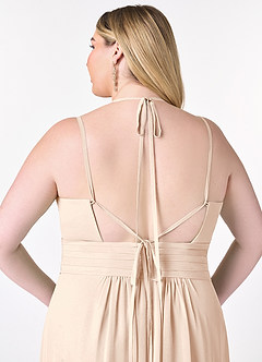 Azazie Farren Bridesmaid Dresses White Alabaster A-Line Pleated Chiffon Convertible Dress image14