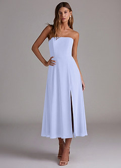 Azazie Wren Bridesmaid Dresses Lavender A-Line Strapless Chiffon Dress image4