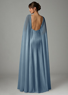 Azazie Stefania 신부 들러리 드레스 A라인 스트레치 새틴 바닥 길이 드레스 image4