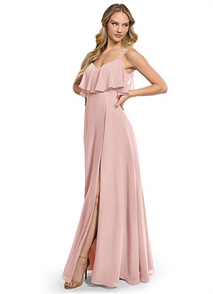 Azazie Jean Bridesmaid Dresses Powder Pink A-Line Chiffon Convertible Dress image3