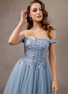 Ariella Powder Blue Shimmer Maxi Dress image7