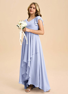 Azazie Caria Junior Lavender A-Line Pleated Chiffon Dress image5