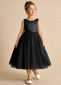 Azazie Pear vestidos de niña de las flores Vestido de Negro de Tul de Princesa con Lazo image4
