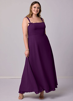 Barbie ♥ Azazie Bridesmaid Dresses Grape A-Line Pleated Chiffon Dress image8