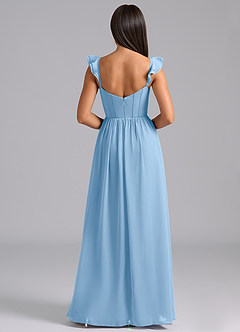 Azazie Denisse Suknie dla druhen Linia A Marszczony Szyfon Do ziemi Sukienka image2