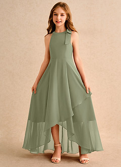 Azazie Boop Girls Formal Flower Girl Klänningar Klä A-Line i Chiffong Rosett image5