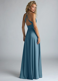 Azazie Davis Bridesmaid Dresses Bermuda A-Line Pleated Stretch Satin Dress image3