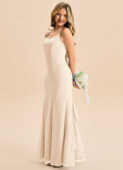 Azazie Lioren Junior Robe Sirène en Mousseline de soie Arc Albâtre Blanc image2