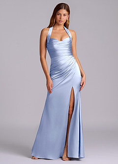 Azazie Destiny Suknie dla druhen Syrena Dekolt w kształcie serca Satyna elastyczna Do ziemi Sukienka image7