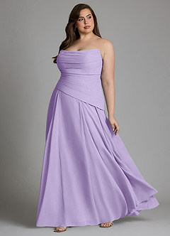 Azazie Gabriela Robes de demoiselle d'honneur Robe Trapèze en Mousseline de soie Corset Lilas image17