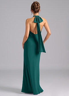 Azazie Velli Bridesmaid Dresses Peacock Mermaid Bow Chiffon Dress image2