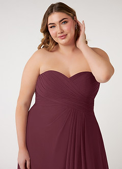 Azazie Arabella Allure Bridesmaid Dresses Cabernet A-Line Sweetheart Neckline Chiffon Convertible Dress image18