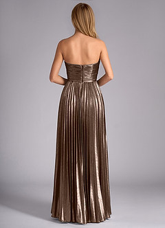 Stella Cadente Bronze A-line Metallic Prom Dress image2