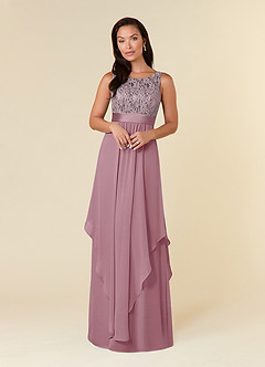 Azazie Xella Mother of the Bride Dresses Vintage Mauve A-Line Lace Chiffon Dress image1