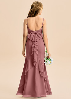 Azazie Lioren Junior Syrena Ukłon Szyfon Długość podłogi Młodsza druhna Sukienka image5