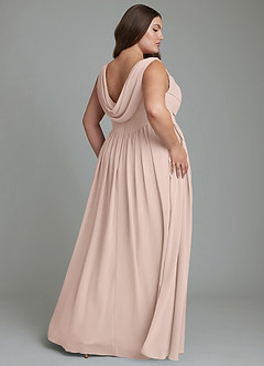 Azazie Novi Brautjungfernkleider A-Linie Plissee Chiffon Kleid Englisches Rosa image8