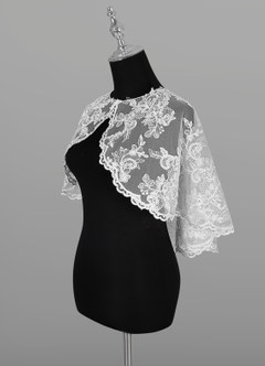 front Azazie Hephzibah Lace Tulle Wrap