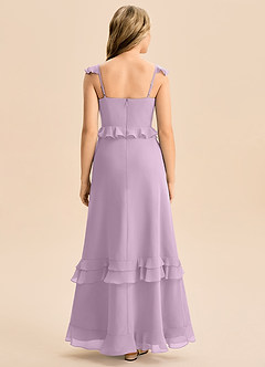 Azazie Tavie Junior Robe Trapèze en Mousseline de soie Rayé Glycine image2