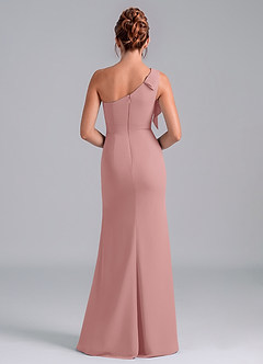 Azazie Rinna Bridesmaid Dresses Dusty Rose Mermaid One Shoulder Chiffon Dress image2