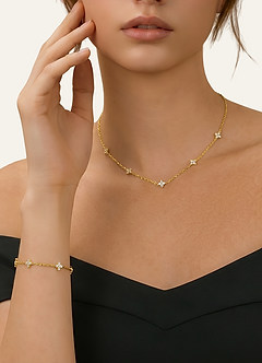 front Crystal Flower Jewelry Set