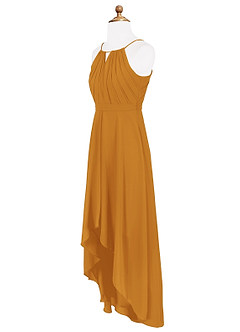 Azazie Oaklynn Junior Butterscotch A-Line Pleated Chiffon Dress image8
