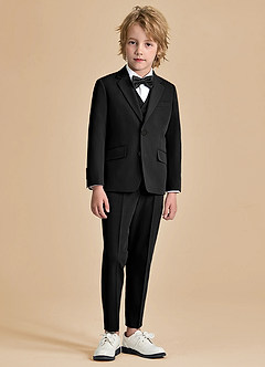 front Oliver Niños Negro Traje de 5 piezas