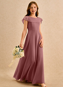 Azazie Kittie Girls Formal Flower Girl Klänningar Klä A-Line i Chiffong image4
