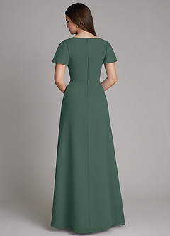 Azazie Kaya Final Sale Sea Moss A-Line Pleated Chiffon Dress image8