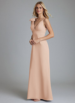 Azazie Taro Final Sale English Rose Sheath Bow Chiffon Dress image5