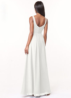 Azazie Keyla Bridesmaid Dresses White A-Line V-Neck Pleated Chiffon Dress image8