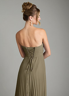 Azazie Tempest Robes de demoiselle d'honneur Robe Empire Convertible en Mousseline de soie Corset Vert Saule image9