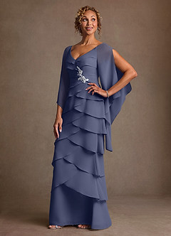 Azazie Arabinda Klänningar till brudens mor Klä Tubklänning i Chiffong Rynkad Stormig image3