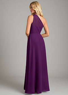 Azazie Phaedra Bridesmaid Dresses Grape A-Line One Shoulder Chiffon Dress image10