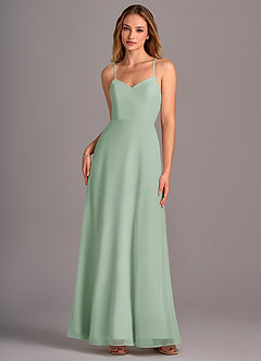 Azazie Mei Bridesmaid Dresses Agave A-Line Chiffon Dress image1