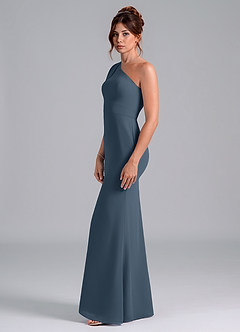 Azazie Rinna Bridesmaid Dresses Neptune Mermaid One Shoulder Chiffon Dress image4