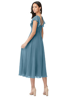 Azazie Bondi Abiti da Damigella Abito A-Line in Chiffon Increspato Bermuda image2