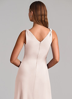 Azazie Nerine Brudtärnklänningar Klä av A-Linje i Chiffong Plisserad Rosenblad image7