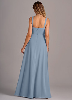 Azazie Debra Bridesmaid Dresses Dusty Blue A-Line with Pockets Chiffon Convertible Dress image6